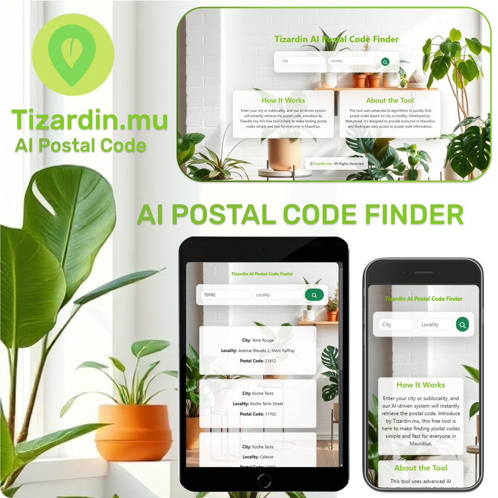 AI Postal Code Finder - Tizardin.mu